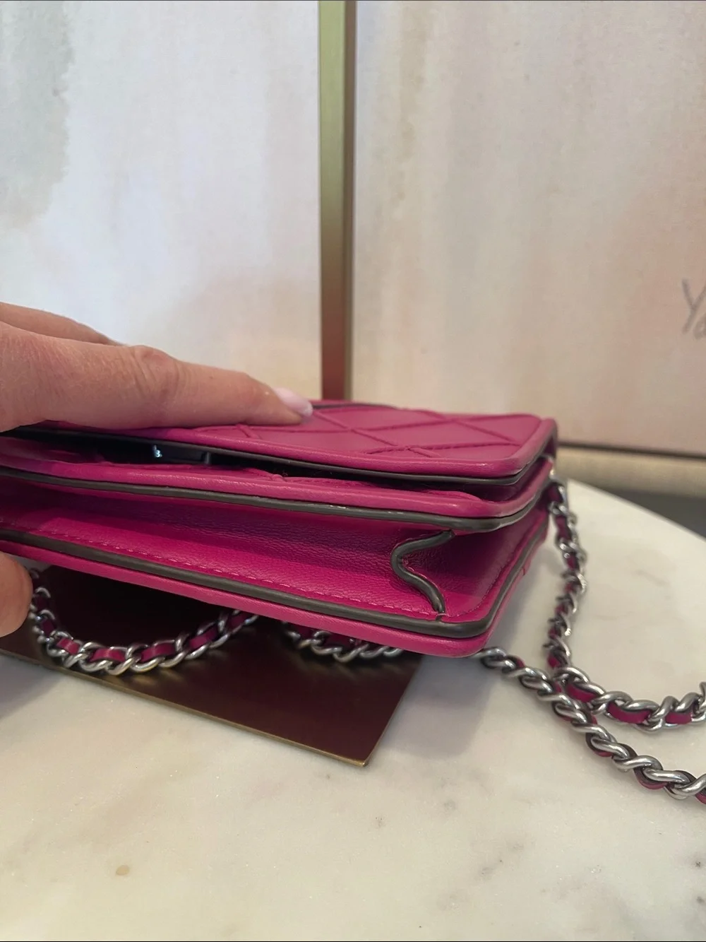 Tory Burch Pink Quilted Fleming Crossbody Bag